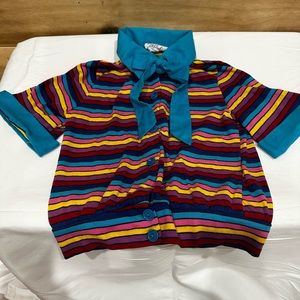 Vintage 80's Girl's Striped Shirt, Size 5.